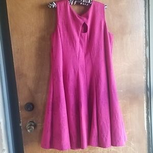 Pink sleeveless fit n flare dress EUC